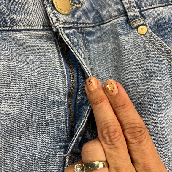 Democracy “Ab”solution Tummy Control Denim Midi Skirt Medium Light Wash Size 4 - Picture 5 of 16